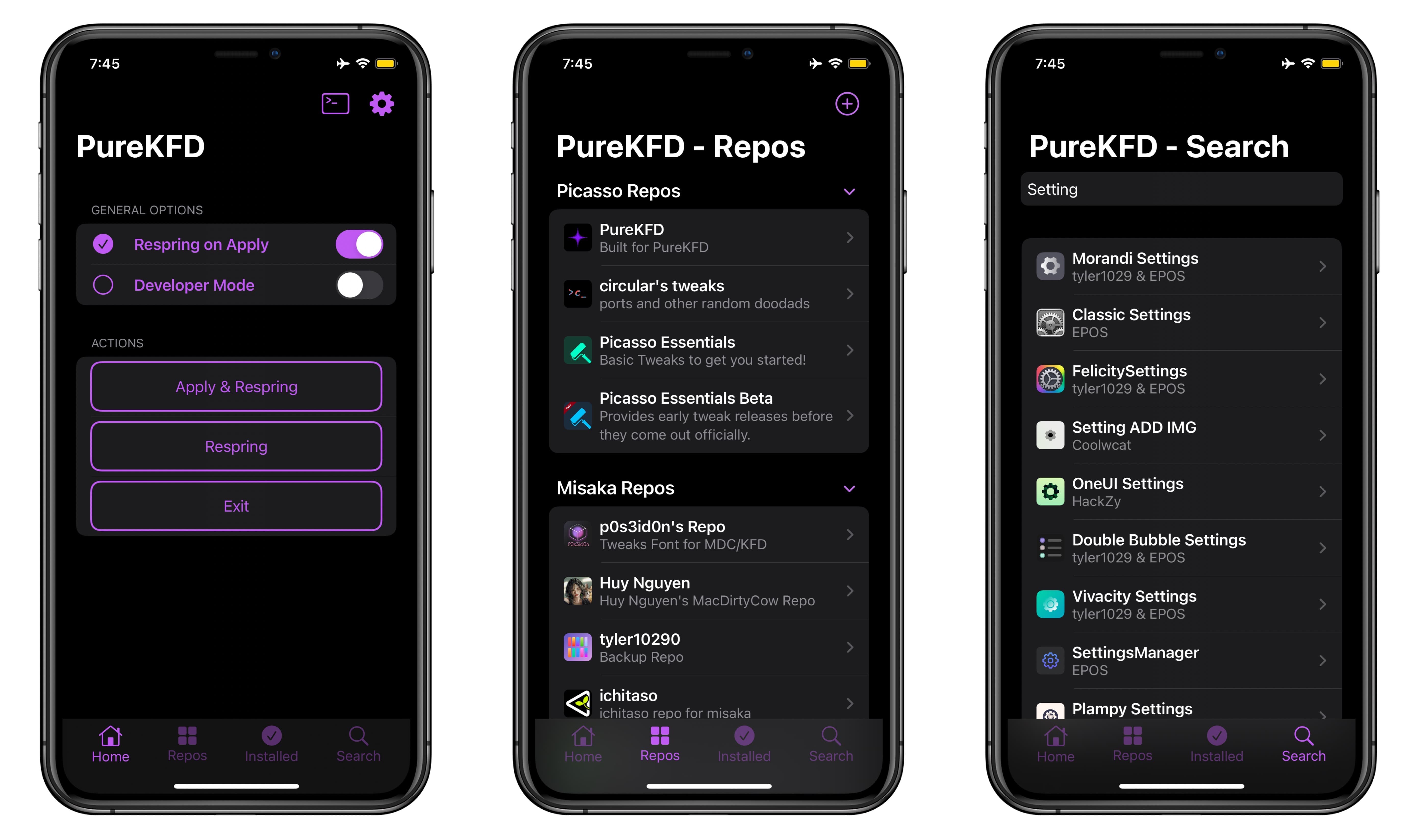 PureKFD app user interface.