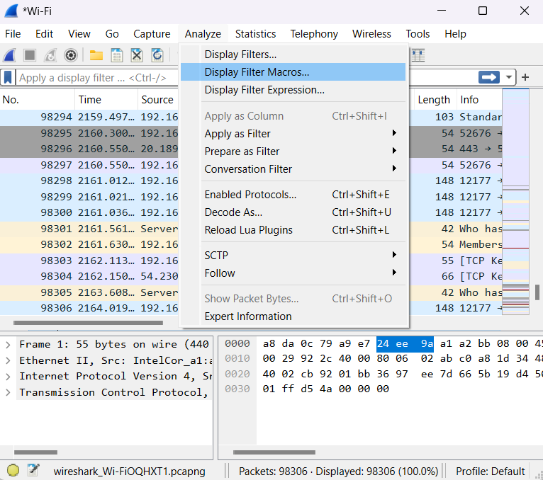 Display Filter Macros