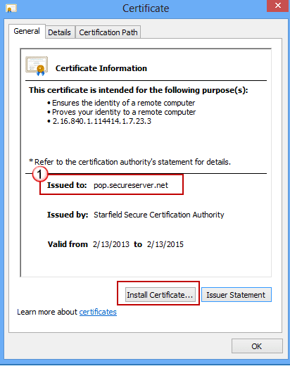 Internet Security Certificate