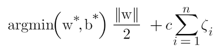 Soft margin Support Vector Machine equation