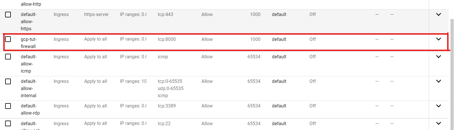 Create Firewall Rule