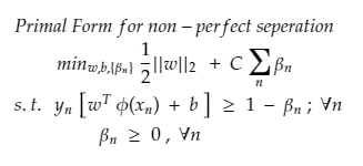 primal form for non perfect seperation