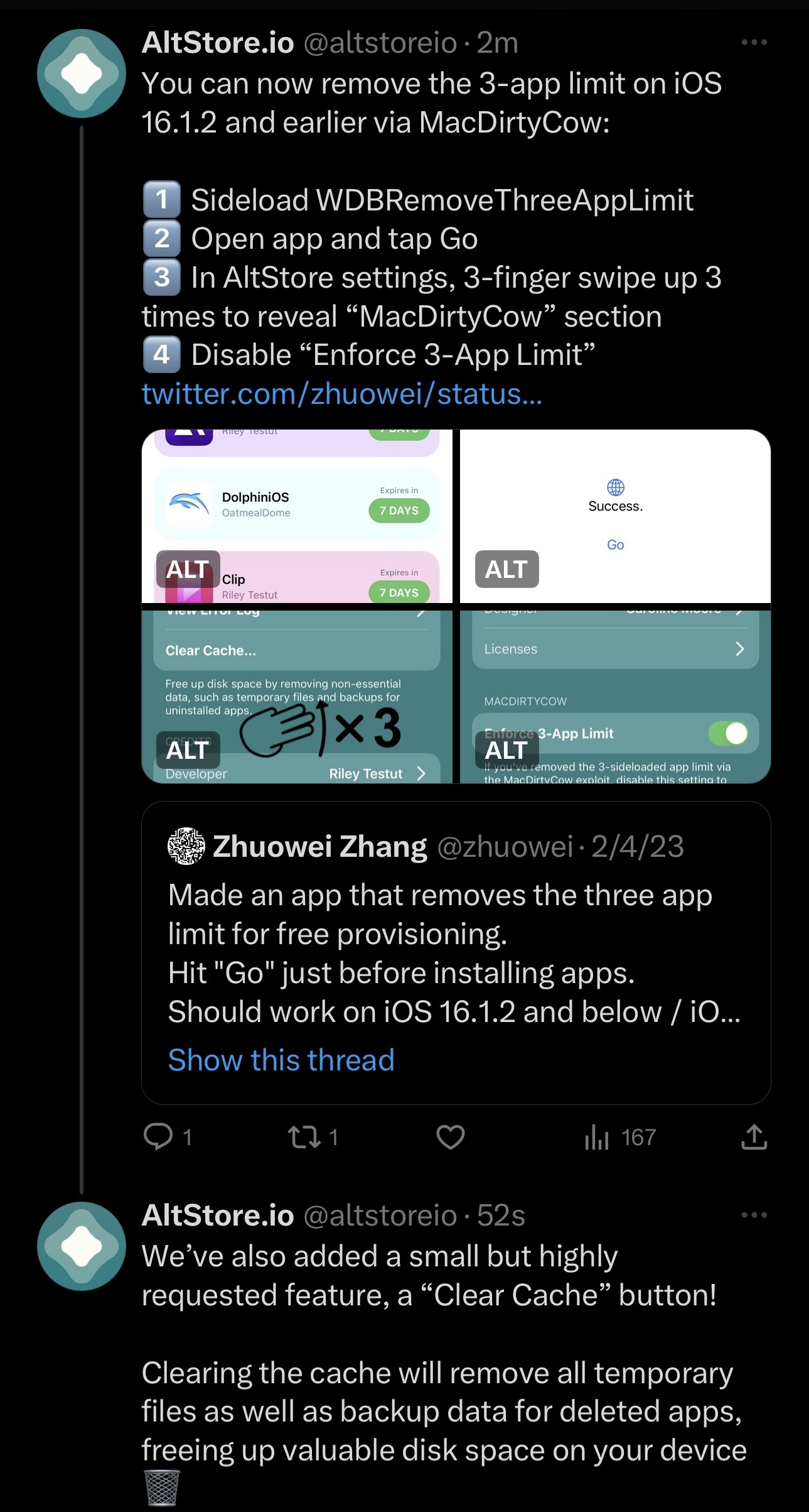 AltStore v1.6.1 follow up Tweets