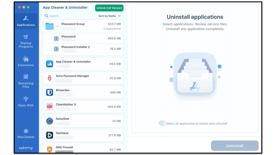 Bonus. App Cleaner &amp; Uninstaller — Simple and Effective Mac Uninstalling Tool