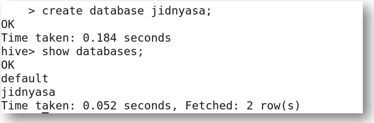hive database creation 1