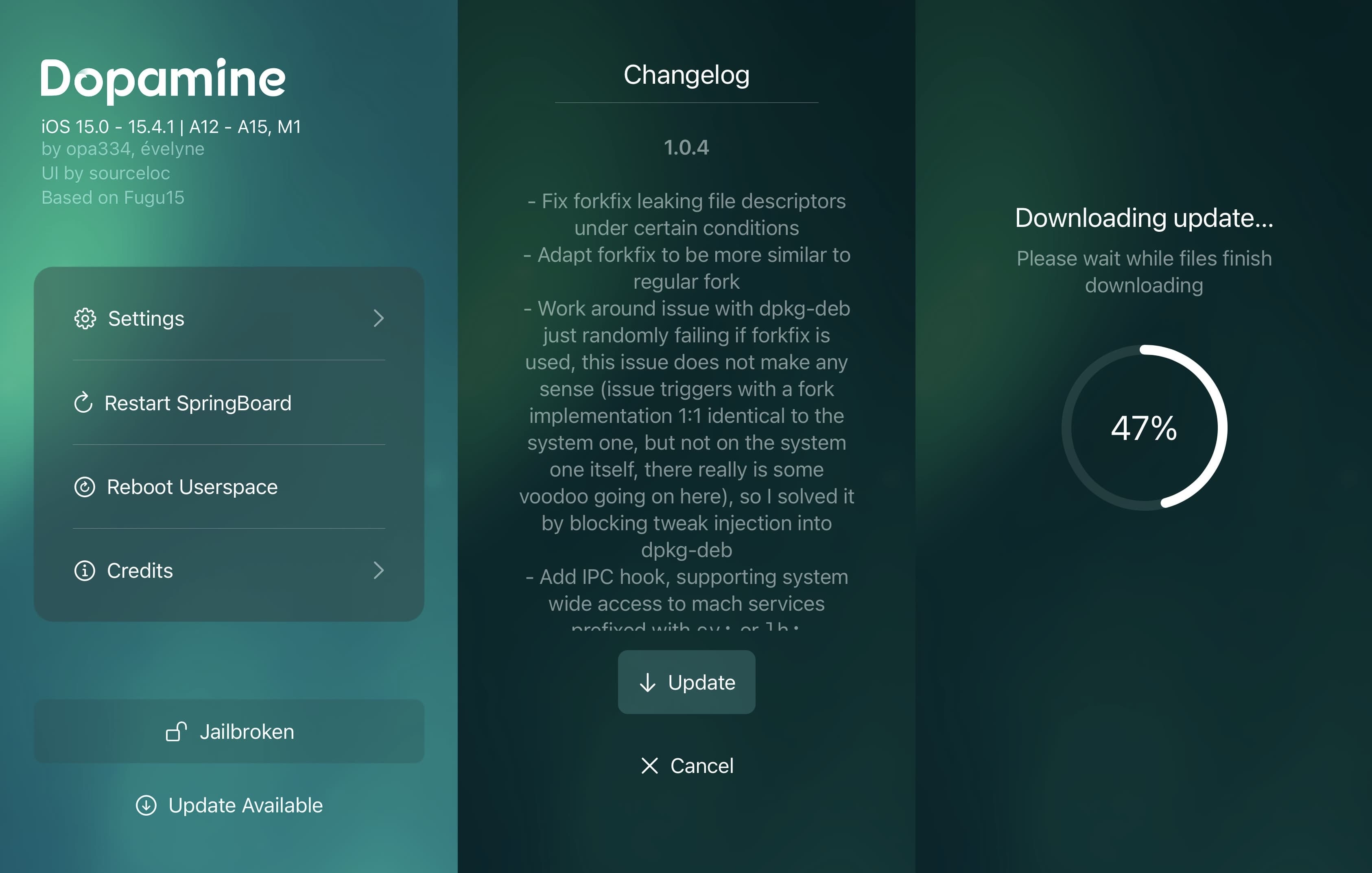 Updating to Dopamine v1.0.4 OTA.