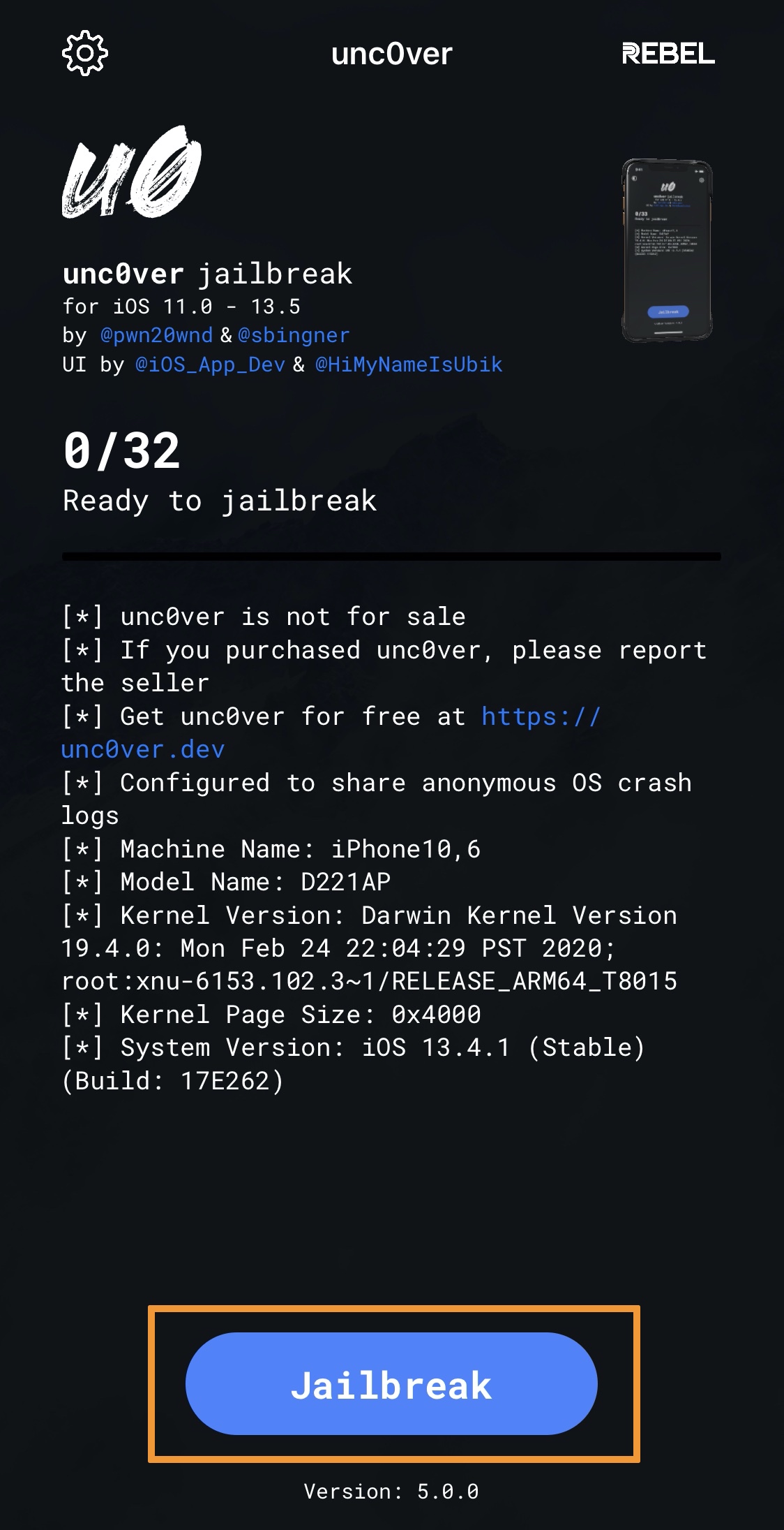 Jailbreak iPhone iOS 13.5 unc0ver