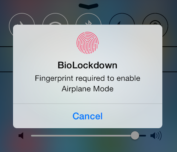 BioLockdown Airplane mode