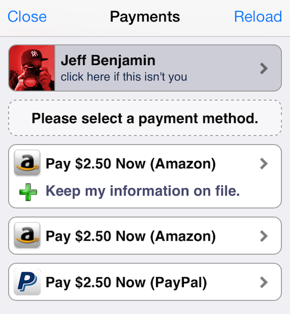 Cydia Payments Selector