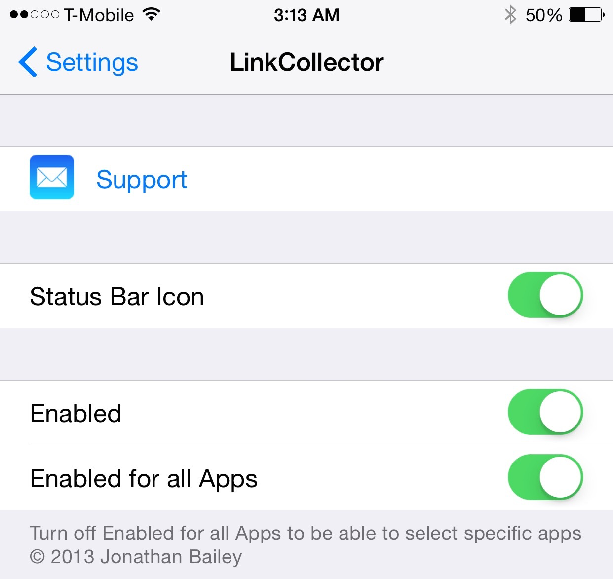 LinkCollector prefs