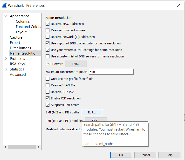 Wireshark Preferences