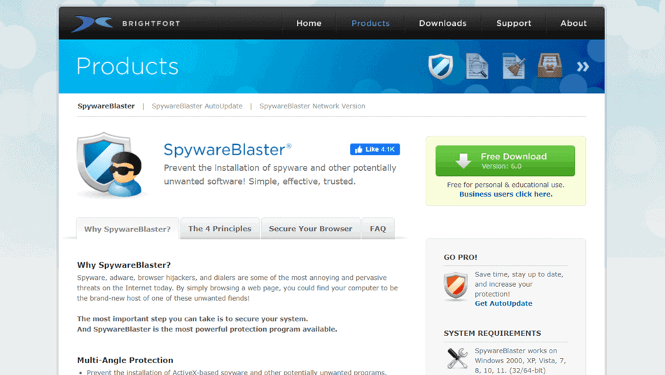 Bonus. SpywareBlaster — Best for Additional Browsing Protection