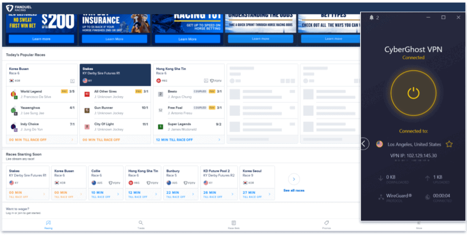 🥉3. CyberGhost VPN — Beginner-Friendly VPN for FanDuel