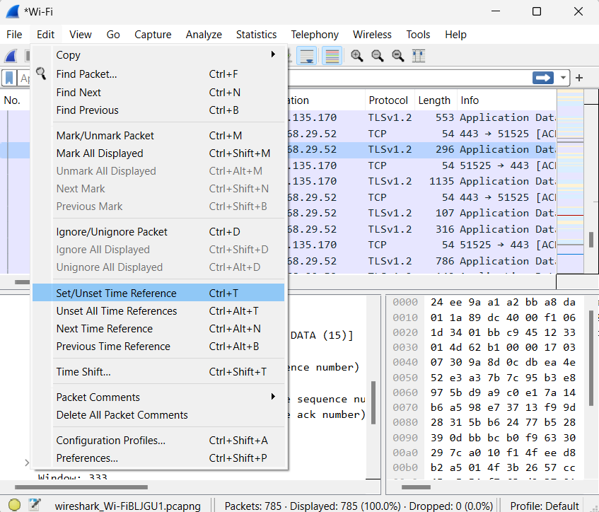 Wireshark Time Display Format