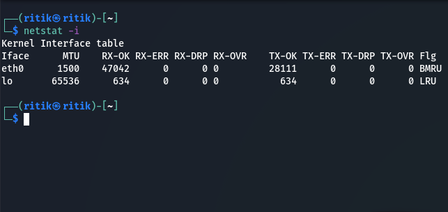 netstat -i