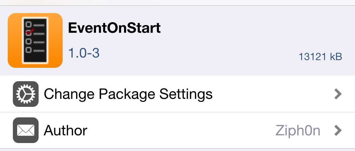 EventOnStart cydia