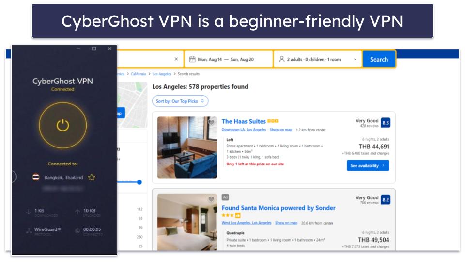 🥉3. CyberGhost VPN — Beginner-Friendly VPN