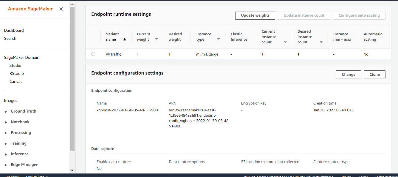 ML model in AWS Sagemaker