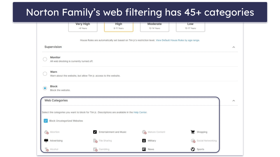 🥈 2. Norton Family — Effective Monitoring for Unlimited Devices