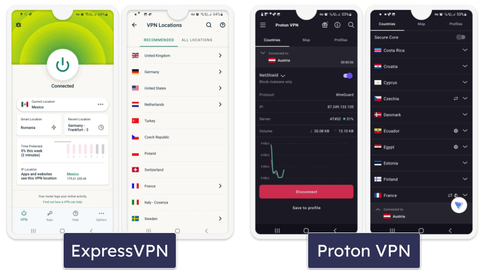 Apps &amp; Ease of Use — Both VPNs Are Very User-Friendly