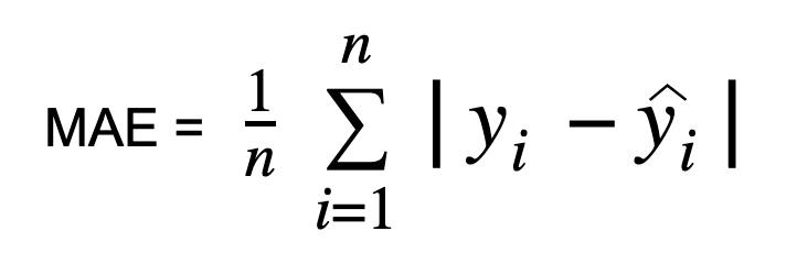 MAE evaluation metric formula