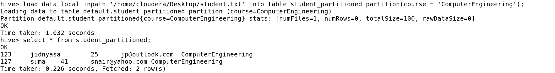 load data to partition