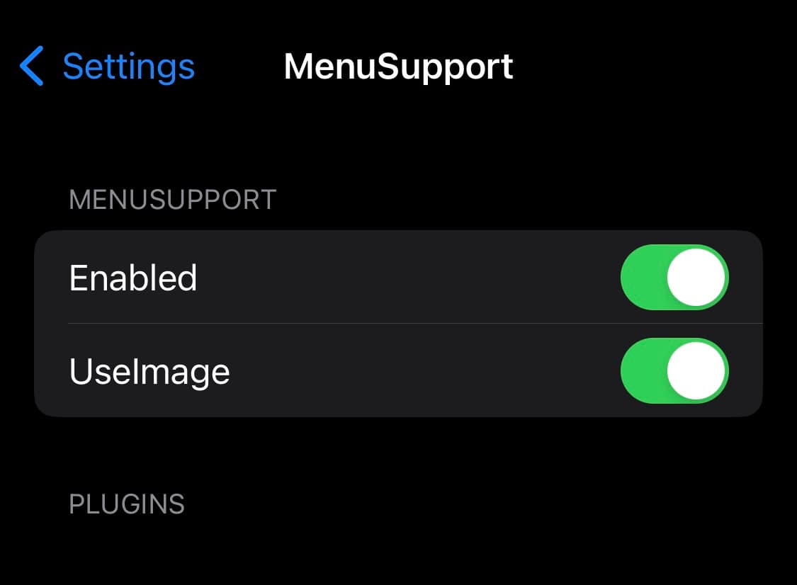 MenuSupport options to configure.