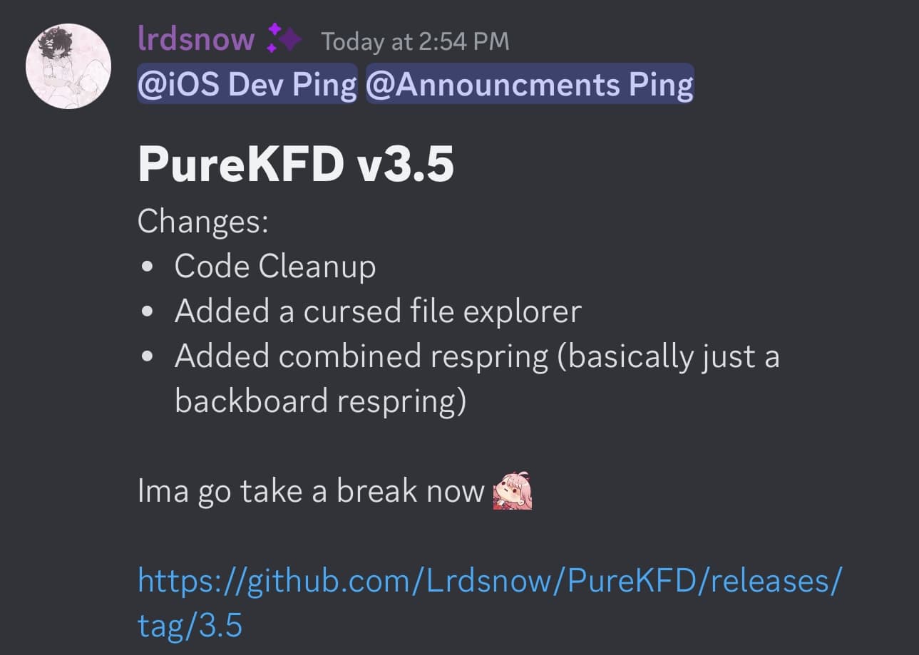 PureKFD version 3.5 announced.