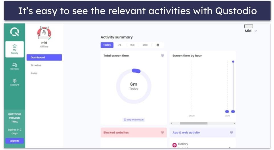 Activity Reports — Qustodio Is Easier To Use