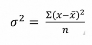 low variance filter variance formula