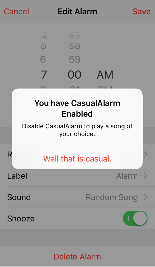 CasualAlarm Alert