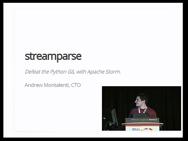 Streamparse, pycon montreal 2015, python