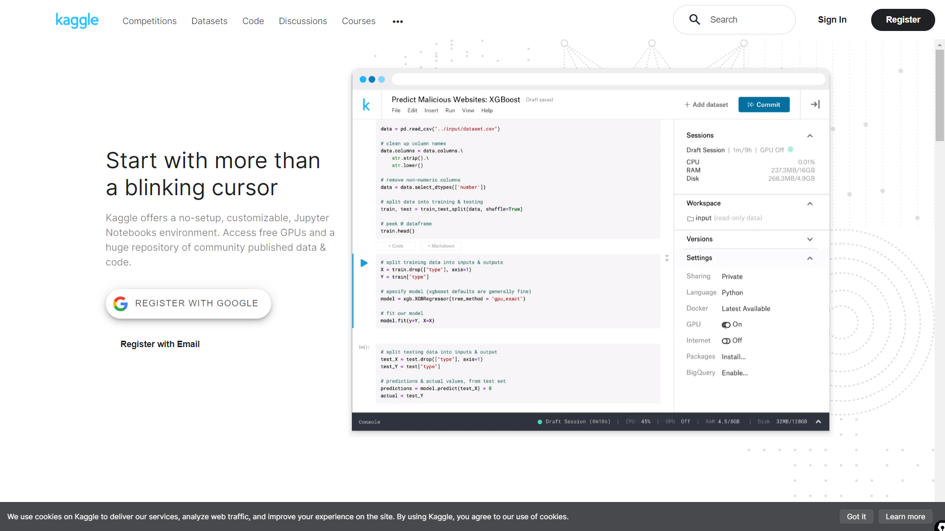 kaggle interface