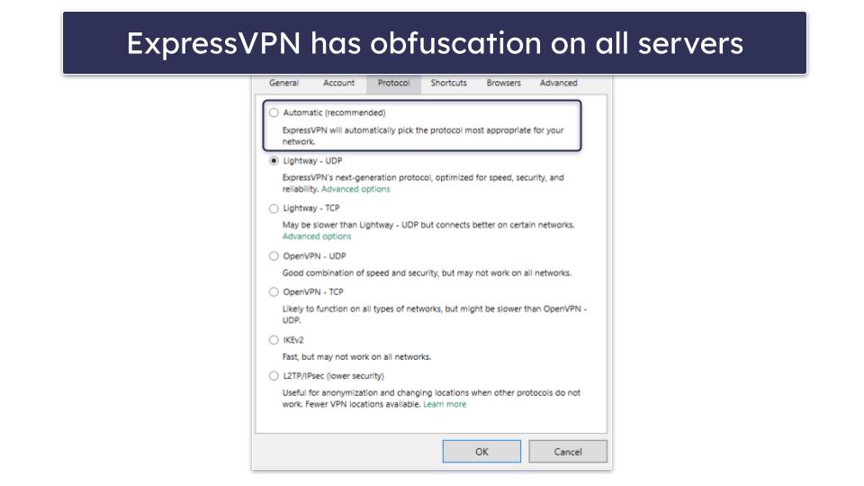 🥇1. ExpressVPN — Best VPN for Government Bypassing