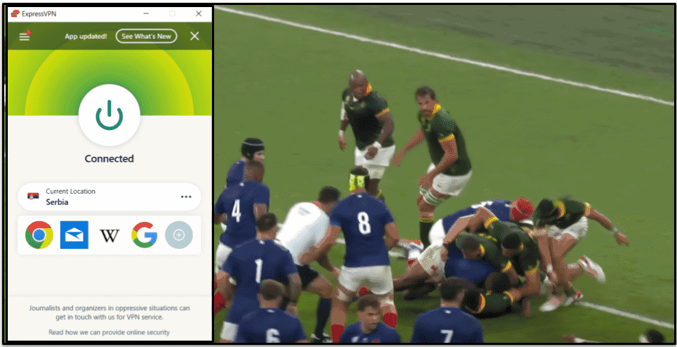 🥇1. ExpressVPN — Best VPN for Watching the Rugby World Cup in 2024