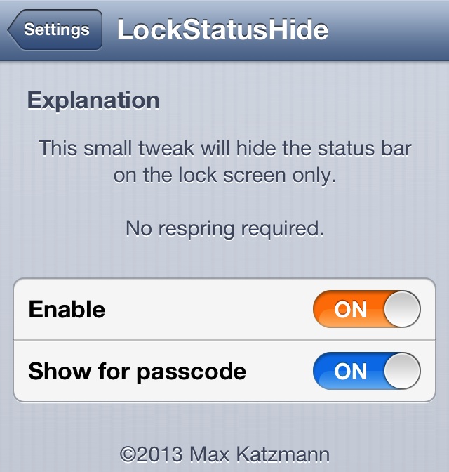 LockStatusHide Settings