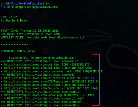 Output of single domain scan