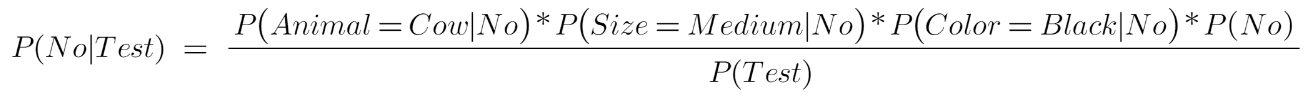 probability of not petting an animal | Naive bayes algorithm