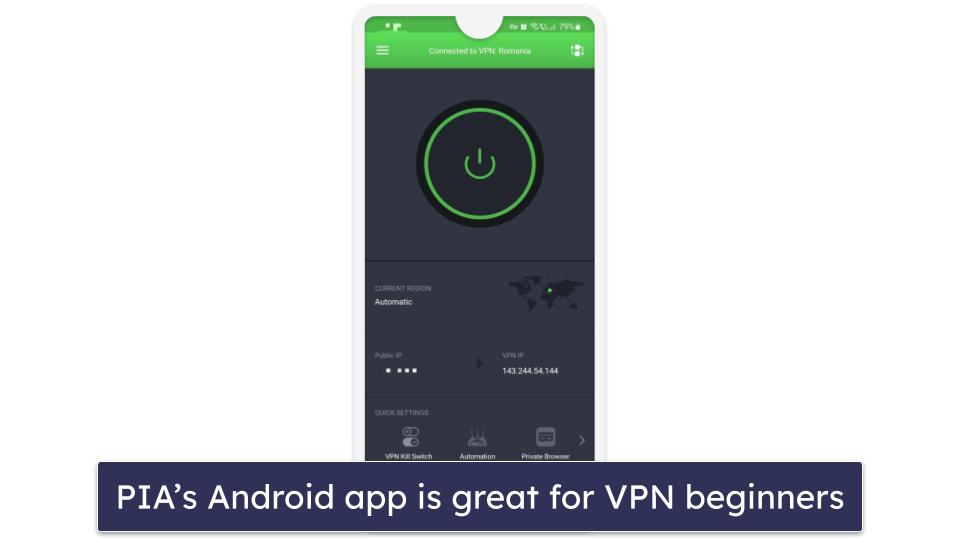 🥈2. Private Internet Access — Privacy-Focused VPN for Changing Android Location