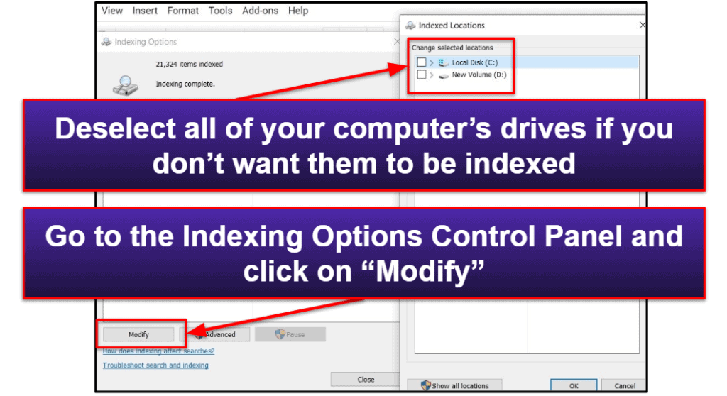 11. Turn Off Search Indexing