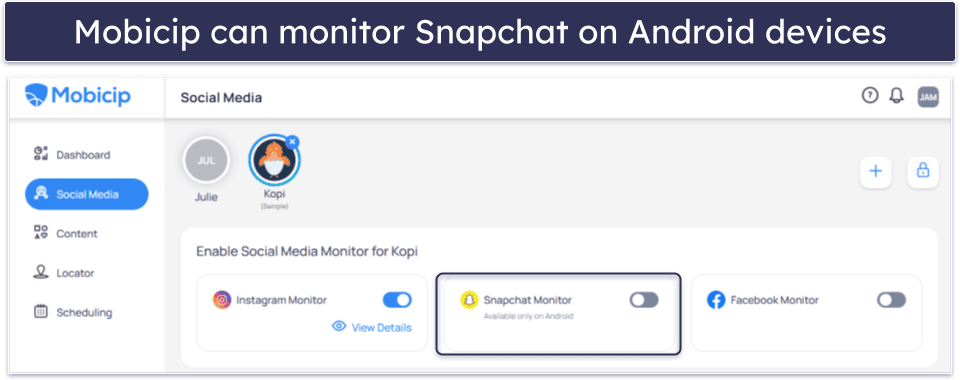 🥉3. Mobicip — Great for Monitoring Your Child’s Snapchat Messages