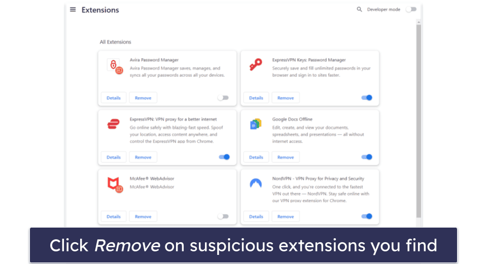 Preliminary Step. Check Your Browsers for Suspicious Extensions and Settings