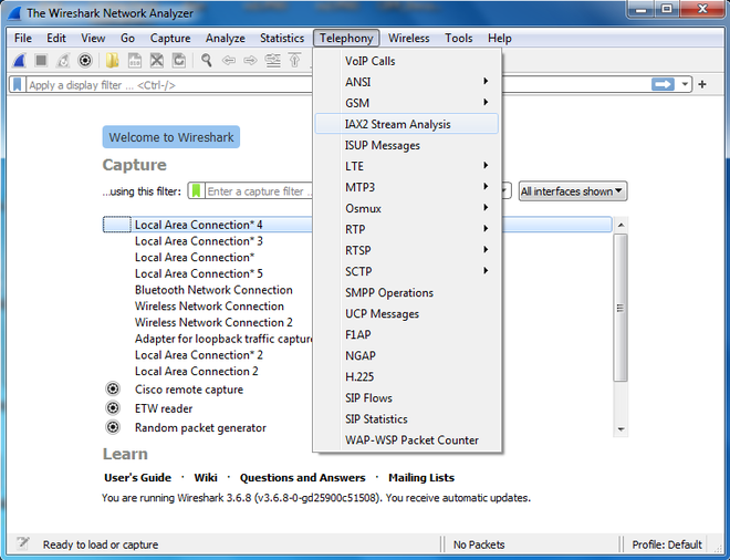 Telephony Menu 