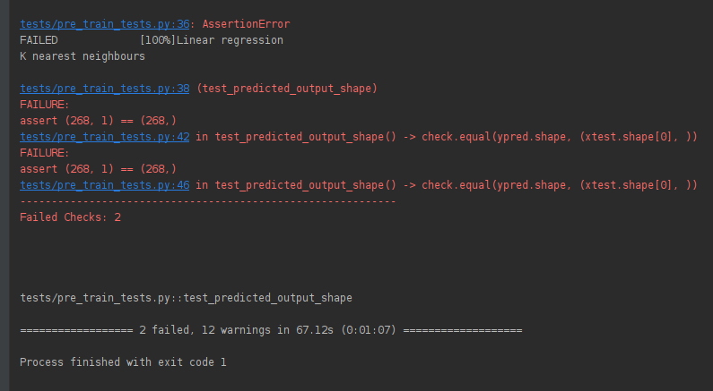 test predicted output | Test Cases for Machine Learning