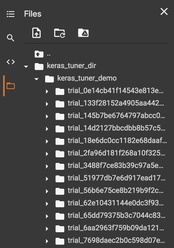 Keras Tuner model summary