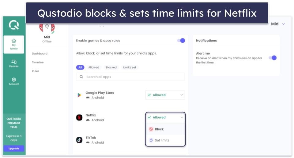 🥇1. Qustodio — Best Parental Control App for Netflix