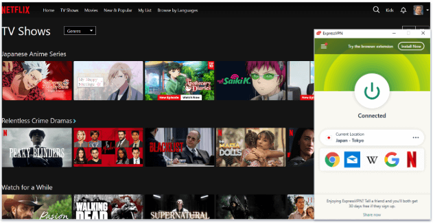 🥇1. ExpressVPN — Best VPN for Watching Netflix Japan Content