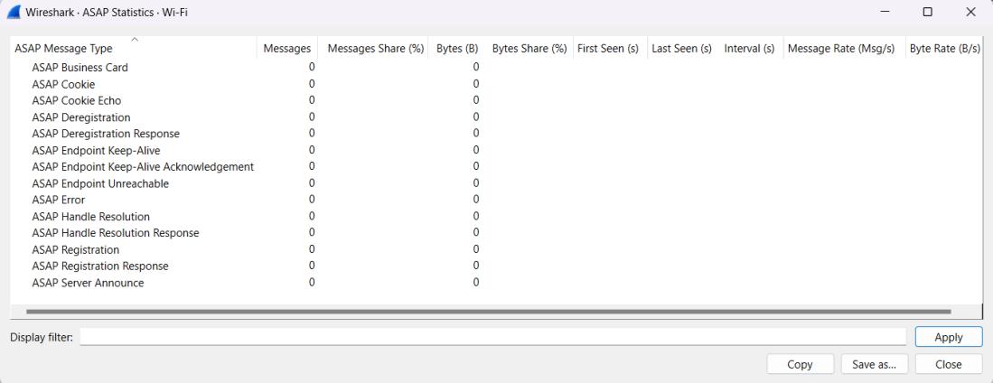 ASAP Statistics in Wireshark