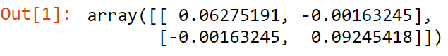 covariance output 