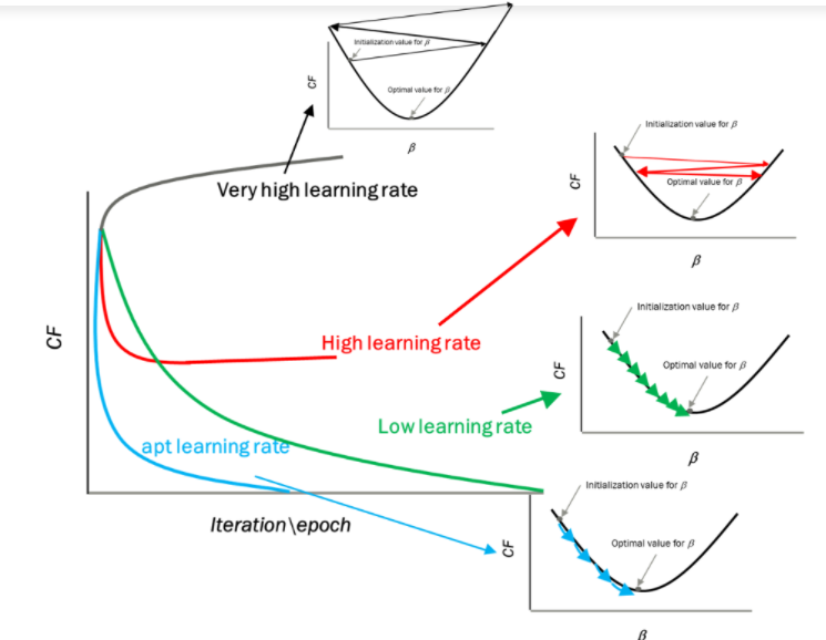 Impact of different values for learning rate